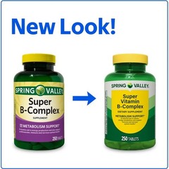 Spring Valley Super Vitamin B-Complex, 250 Count, Dietary Supplement Tablets for
