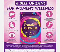 Beef Organ Supplement for Women, Natural Grass Fed Beef Liver Capsules, Hormone
