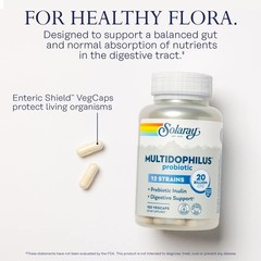 Solaray Multidophilus 12 Strain Probiotic 100 Vegetarian Capsules Each (Pack 2)