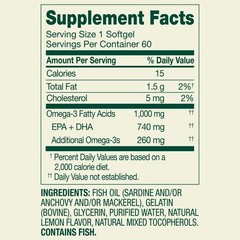 Spring Valley Proactive Omega-3 Fish Oil Softgels, Heart & Brain Health, 1000mg