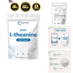 Pure L-Theanine Powder, 100 Grams 1 Supply, Filler Free, No GMOs and Friendly