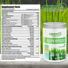 Greens+ Organic RAW Superfood Powder Super Blend Immune Support Morning Kick …