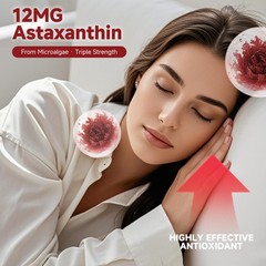 Astaxanthin 12mg, 120 Softgels, Premium Astaxanthin Antioxidant Supplements wit