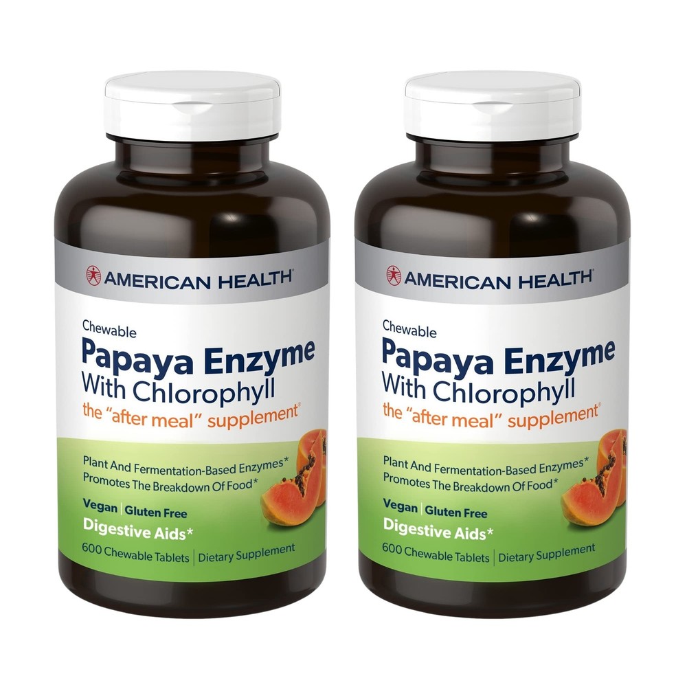 Papaya Enzyme with Chlorophyll Chewable Tablets, 2 Pack – Promotes Nutrient A…