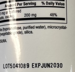 Natural Factors Magnesium Glycinate, 200mg, 120 Vegetarian Capsules Exp: 06/30