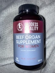 Goddess Vitality Beef Organ Hormone Support Grass Fed 180 Capsules 500mg