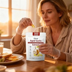 300 Softgels, 3X Elare Aged Garlic Extract, 7500mg Odorless | Heart & Immune