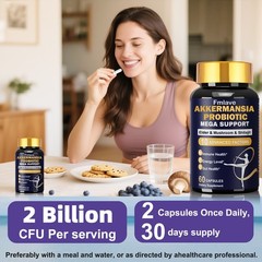 Akkermansia Muciniphila Probiotic Supplement Support Gut Health 60ct Exp 05/2027