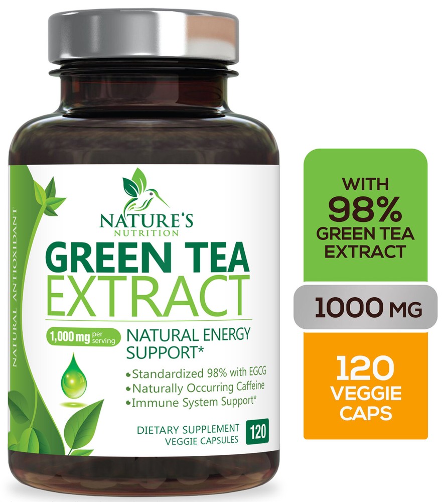 Green Tea Fat Burner 1000mg EGCG Extract Natural Weight Loss Supplement Capsules