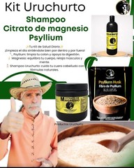 KIT URUCHURTO 3 PIECES PSYLLIUM HUSK,SHAMPOO,CITRATO DE MAGNECIO