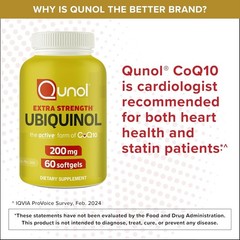 Qunol 200mg Ubiquinol, Powerful Antioxidant for 60 Count (Pack of 1), Red