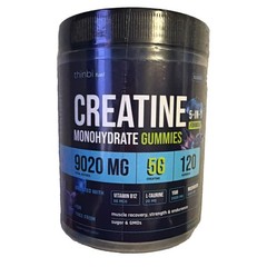 Thinbi Fuel CREATINE MONOHYDRATE Gummies + B-12 L-Taurine – 9020 mg 120ct