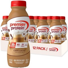 Premier Protein Shake +Energy, Café Latte, 30g High Protein, 12 Pack Cafe L