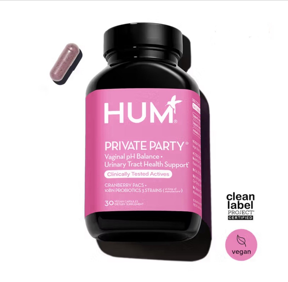 HUM Nutrition Private Party Probiotics for Vaginal Health & pH Balance 30 Caps