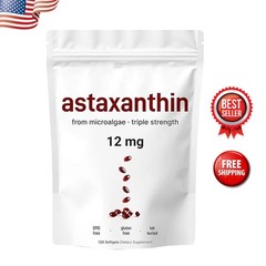 Micro Ingredients Astaxanthin 12mg, 120 Softgels, Dietary Supplement,Best gift