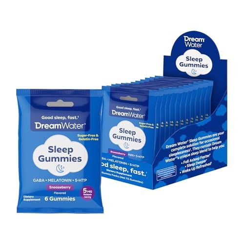 Dream Water Melatonin Gummies w/ GABA 5HTP 12 Pack