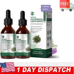 2 Packs Chlorophyll Liquid Drops, 4 Month Supply Liquid Chlorophyll Supplement