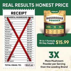 16 Mushroom Supplement Powder with 17,300mg, 90 Day Servings Mushroom Coffee …
