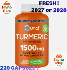 Qunol Turmeric 95% Curcuminoids 1500mg – 220 Capsules, EXP 2028