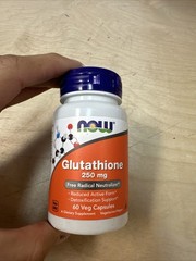 NOW FOODS Glutathione 250 mg 60 Veg Capsules Exp (06/2028)