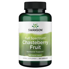 Swanson Chasteberry Fruit Capsules, 400 mg, 120 Count