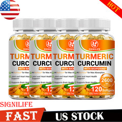 Turmeric Curcumin 2600mg w/ BioPerine Black Pepper Triple Strength Capsules-
