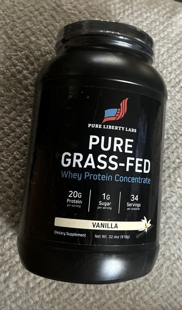 Pure Liberty Labs ~ Pure Grass-Fed Whey ~*Vanilla*~ 34 Servings ~ Sealed