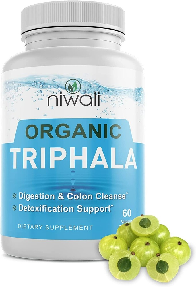 Niwali Organic Triphala Herbal Supplement Digestion & Colon Support, Immune new