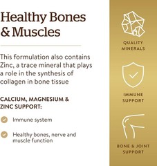 100 Tablets – Calcium Magnesium Zinc for Healthy Bones and Nerve Function