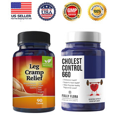 Calcium 1000mg Legs Muscle Support & Cholesterol 660 Heart Supplement 60 Caps