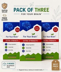 Pack Of 3 Memory Support For Your Brain 20mg Capsules 60-Day Supply Expiry 2027