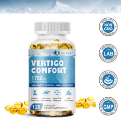 Vertigo Comfort 1750mg – Dizziness Relief Supplements, Body Balance 120 Capsules