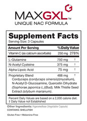 Max GXL, Unique NAC Formula, 180 Capsules, 30-Day Supply, Exp. 06/2027