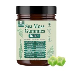 1 Sea 16 Organic Moss Gummy | Irishmoss Extract 6000Mg | Apple Green Flavor in