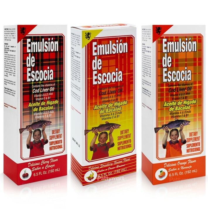 EMULSION DE ESCOCIA – COD LIVER OIL 6.5oz (PICK FLAVOUR)