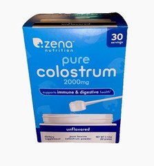 NEW Zena Nutrition Pure Colostrum 2000 mg 30 Servings Dietary Supplement