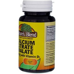 2 Pack Nature’s Blend Calcium Citrate Malate + Vitamin D3 Tablets, 500 mg, 60 Ct