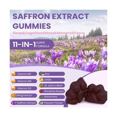 Enerlix Saffron Supplement Gummies for Mood & Focus, 60 Serving… FAST USA SHIP