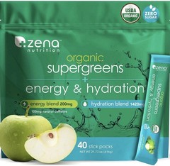 Zena Organic Super Greens (Energy) Dietary Supplement 20 individual packets