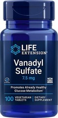 4 Pack Life Extension Vanadyl Sulfate 7.5mg Healthy Glucose Metabolism 100 Tabs