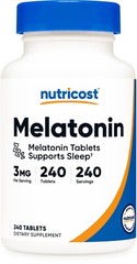 Nutricost Melatonin 3mg, 240 Tablets – 3mg Per Serving, Non-GMO, Gluten Free