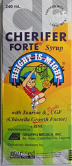 CHERIFER Forte Syrup 240mL Taurine & CGF + Zinc, Lemon Flavor
