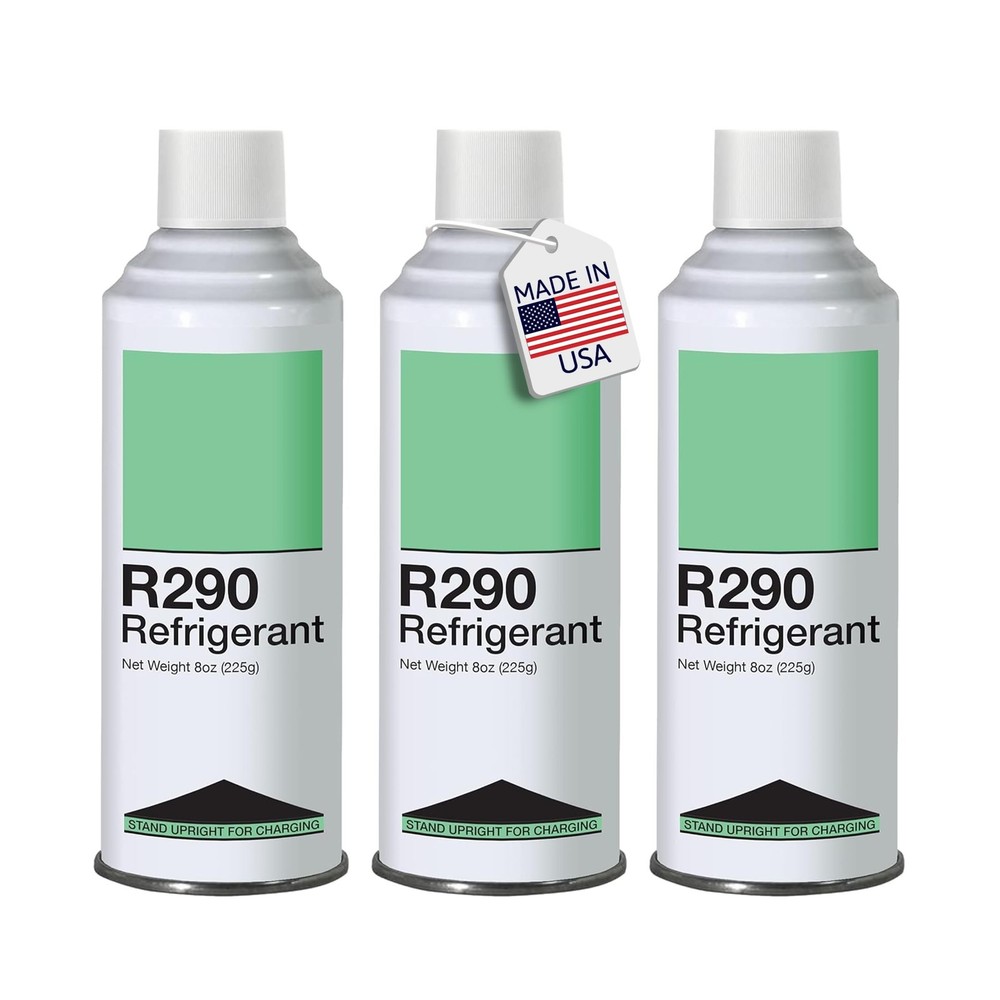 Leak Saver R290 Refrigerant 3-Pack – 8oz Upright Charging Self Sealing Can – …