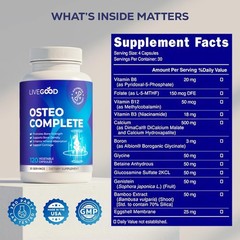 LiveGood Osteo Complete Advanced Bone Support Formula (120 Veggie Capsules)