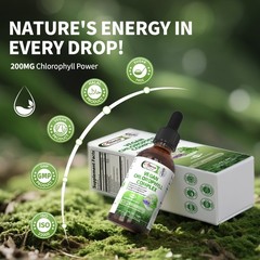 Chlorophyll Liquid Drops 200mg – Immune & Detox Support, 2 Bottles Supply