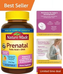 Folic Acid & DHA Prenatal Multivitamins – 110 Count Softgels for Mother & Baby
