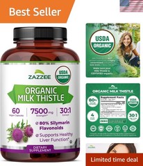 Potent Milk Thistle 30:1 Extract – 60 Capsules for Liver & Antioxidant Aid