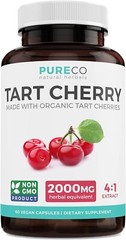 Pure Co Organic Tart Cherry Capsules Natural Uric Acid Vegan & Gluten Free 60ct