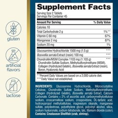 Glucosamina 1500mg Condroitina MSM con Ácido Hialurónico y Boswellia 90 Tabletas