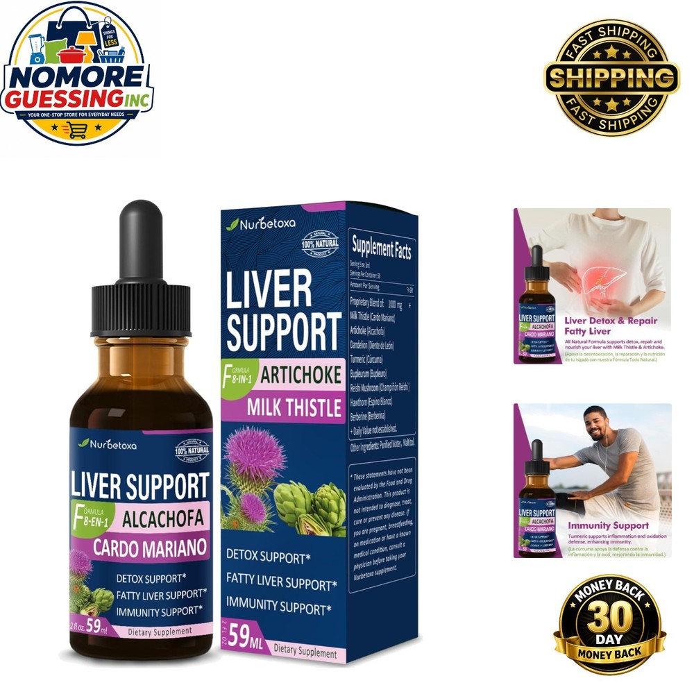 Natural Liver Detox Tincture: 2oz Milk Thistle & Artichoke Extract for Wellness